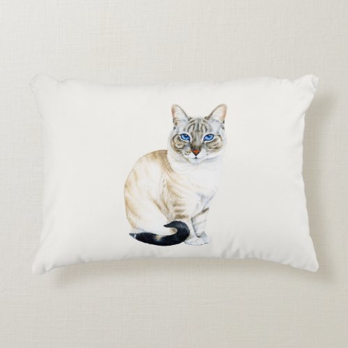 Lynx Point Siamese Cat Personalized Accent Pillow