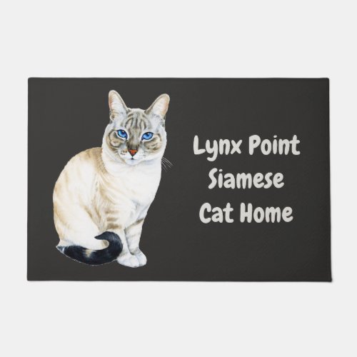 Lynx Point Siamese Cat Personalized Doormat