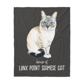 Lynx Point Siamese Cat Personalized Fleece Blanket