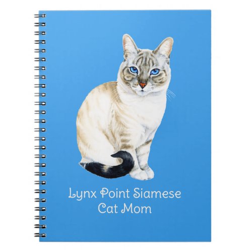 Lynx Point Siamese Cat Watercolor Notebook