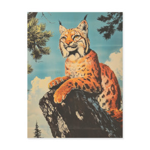 Lynx vintage postcard