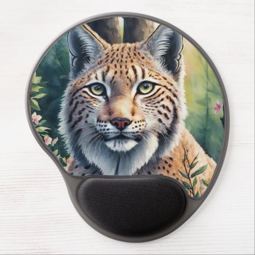 Lynx Watercolor Painting Gel Mouse Pad