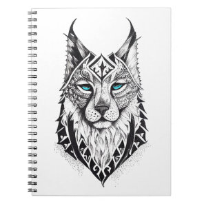 Lynx Wild Animal Nature Illustration Art Tattoo Notebook