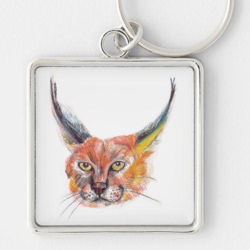 Lynx  wildlife drawing Key Ring