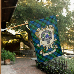 Lyon Clan Badge & Tartan Personalized House Flag