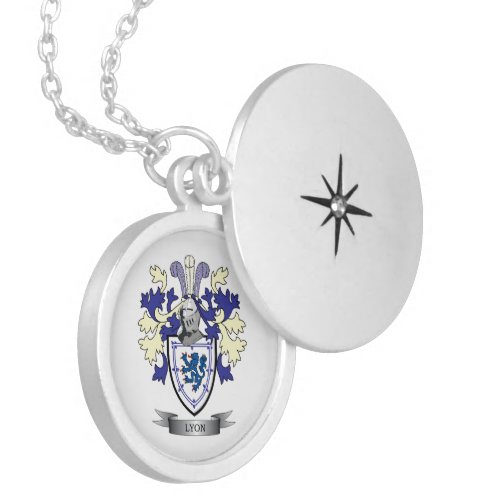 Lyon Family Crest Coat of Arms Locket Necklace