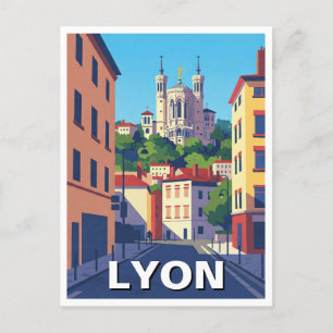 Lyon France Basilica Travel Abstract Postcard