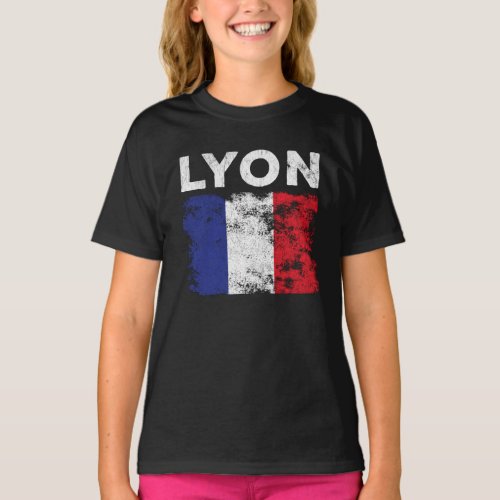 Lyon France Flag French Souvenir T_Shirt