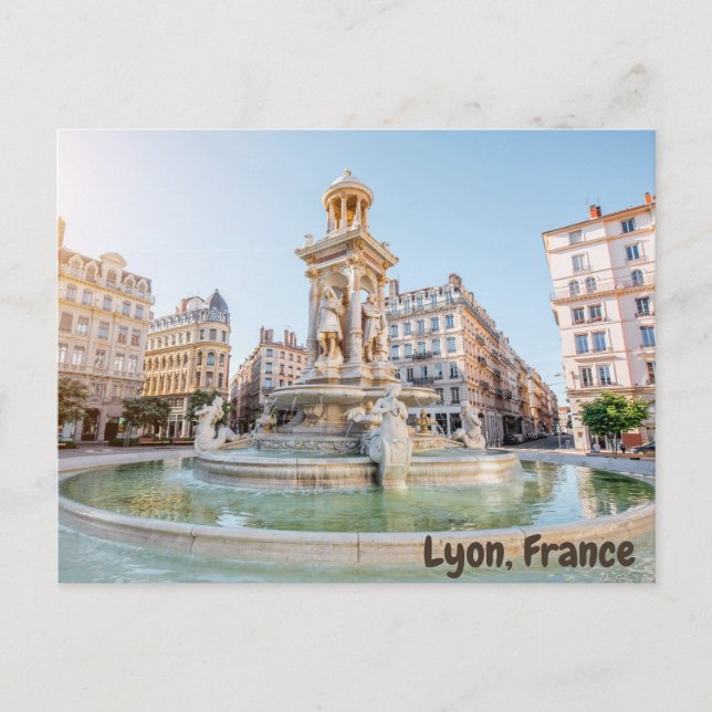 Lyon, France Jacobins Square Fountain  Postcard (Front)