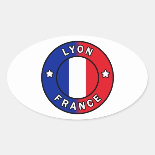 Lyon France Oval Sticker