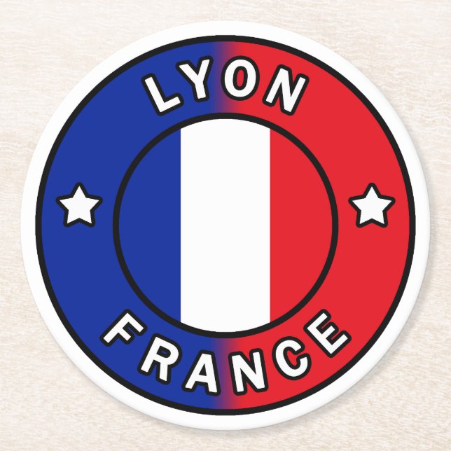 Lyon France Round Paper Coaster (Front)