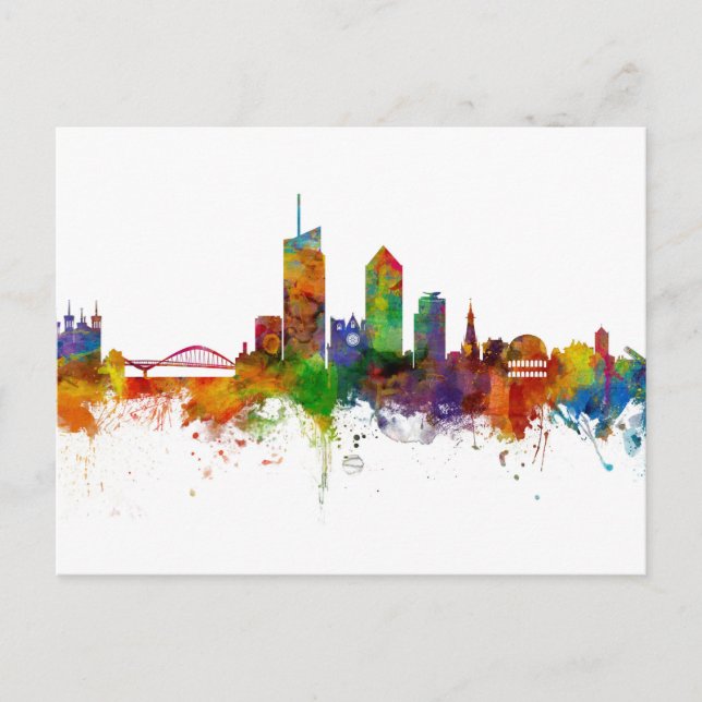 Lyon France Skyline Postcard (Front)