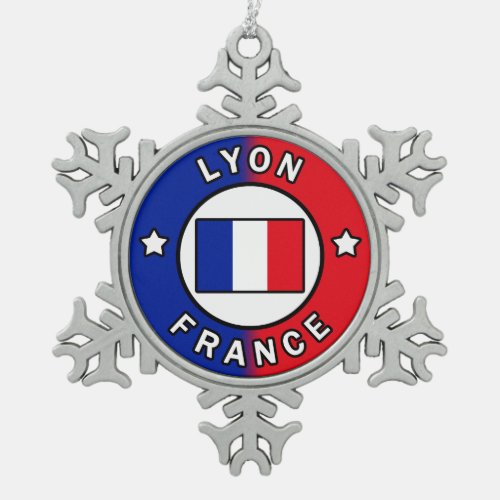 Lyon France Snowflake Pewter Christmas Ornament