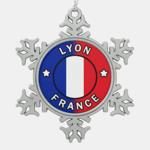 Lyon France Snowflake Pewter Christmas Ornament
