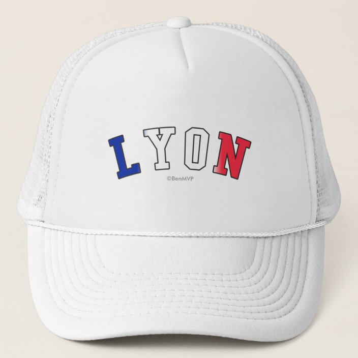 Lyon in France National Flag Colors Mesh Hat