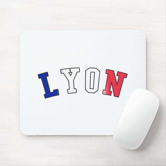Lyon in France National Flag Colors Mouse Pad