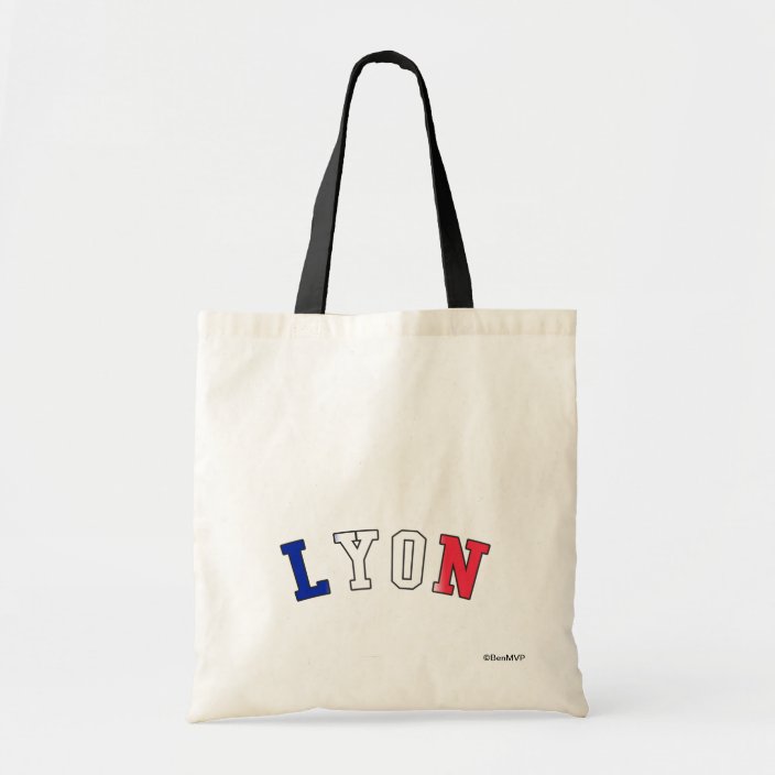 Lyon in France National Flag Colors Tote Bag