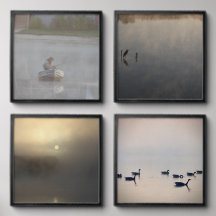 Lyon Lake Misty Morning Photo Tile