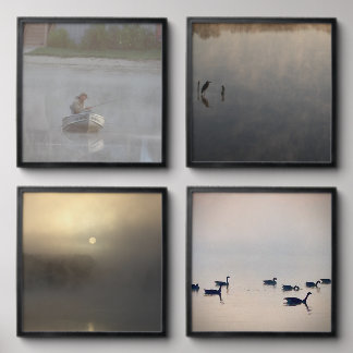 Lyon Lake Misty Morning Photo Tile