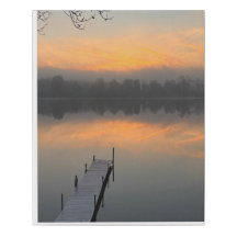 Lyon Lake Sunset Dock Faux Canvas