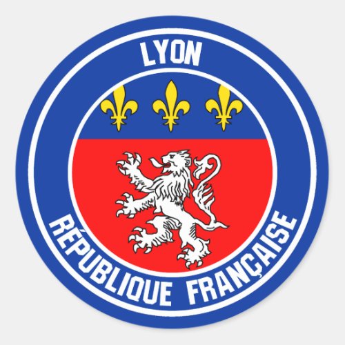 Lyon Round Emblem Classic Round Sticker