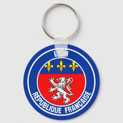 Lyon Round Emblem Keychain