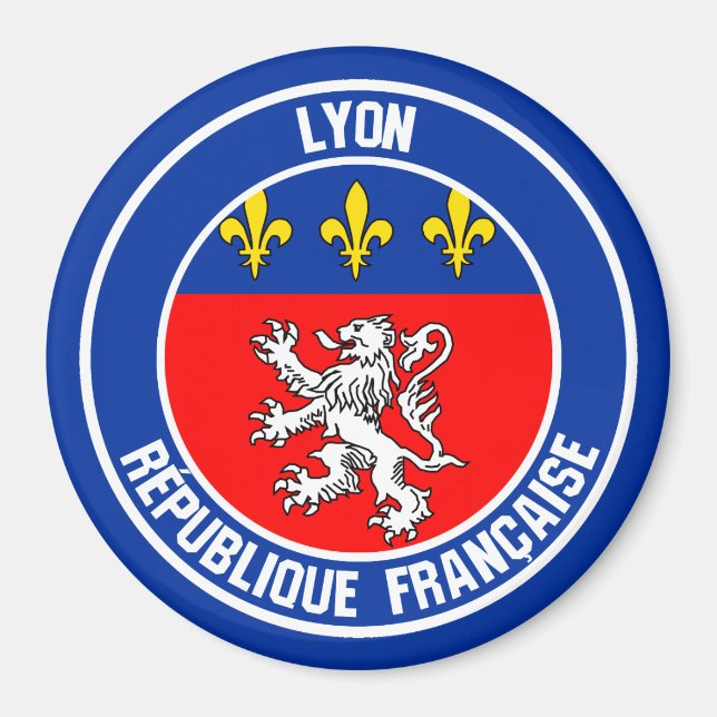 Lyon Round Emblem Magnet (Front)