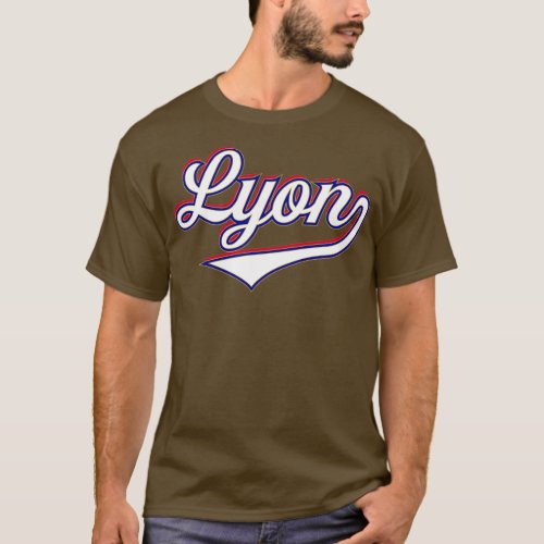 Lyonnais Lyonnais Lyon France Vintage Sports Typog T_Shirt