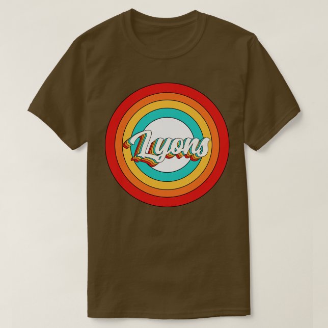 Lyons Name Shirt Vintage Lyons Circle (Design Front)