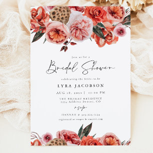 LYRA Bohemian Fall Floral Bridal Shower Invitation