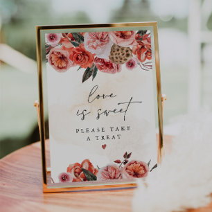 LYRA Boho Fall Floral Love is Sweet Favor Sign Invitation