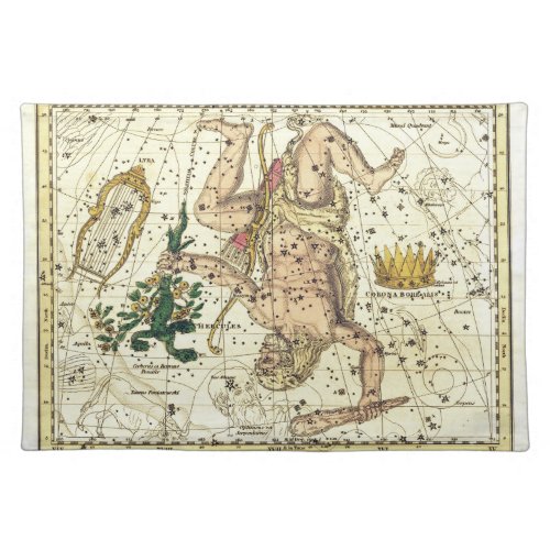  Lyra Hercules with Cerberus and Corona Borealis Cloth Placemat