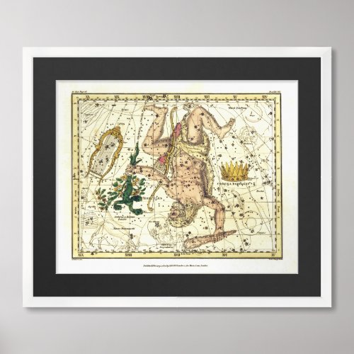  Lyra Hercules with Cerberus and Corona Borealis Framed Art