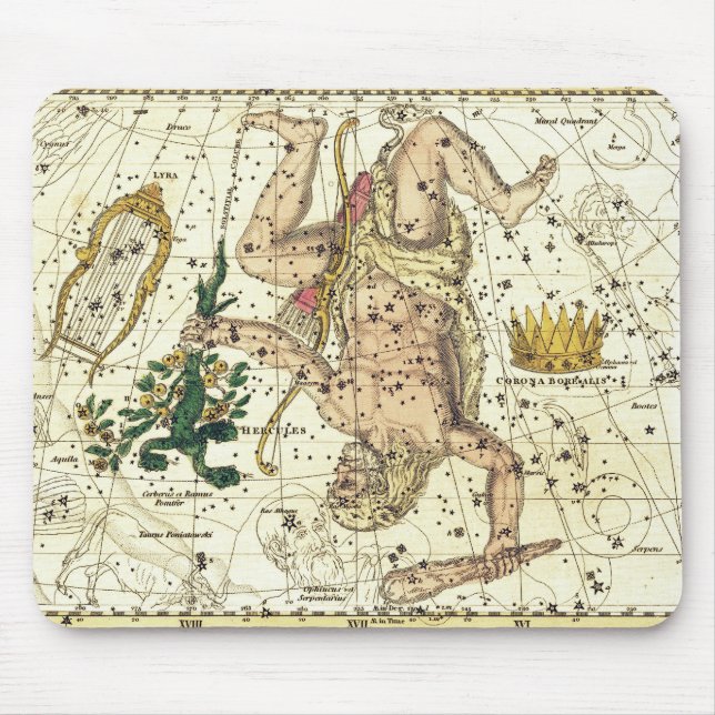  Lyra, Hercules with Cerberus and Corona Borealis Mouse Pad (Front)