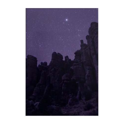 Lyra shining over Chiricahua National Monument Acrylic Print