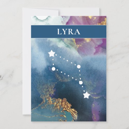 Lyra Table Sign Celestial Watercolor Theme Invitation