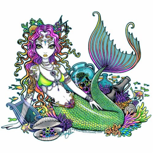 "Lyra" Tropical Rainbow Mermaid Art Statuette