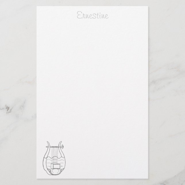 Lyre stationery - personalized (Front)