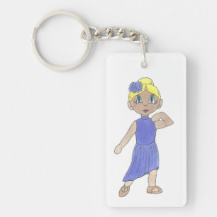 Lyrical Dance Recital Purple Costume Modern Dancer Keychain