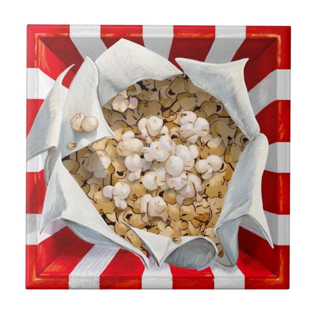 Lyrical Movie Popcorn Box Ceramic Tile (Front)