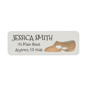Lyrical Tan Modern Dance Teacher Shoe Personalized Label