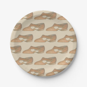 Lyrical Tan Modern Dance Teacher Shoe Print Paper Plates