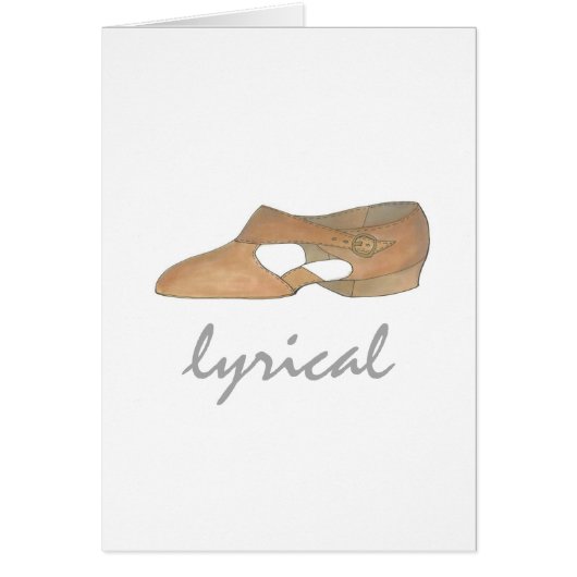 Lyrical Tan Modern Dance Teacher Shoe Recital Gift Cards (Front)