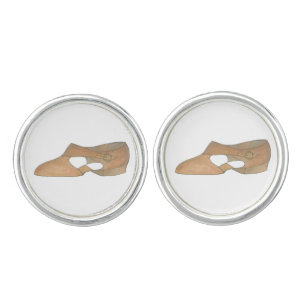 Lyrical Tan Modern Dance Teacher Shoe Recital Gift Cufflinks