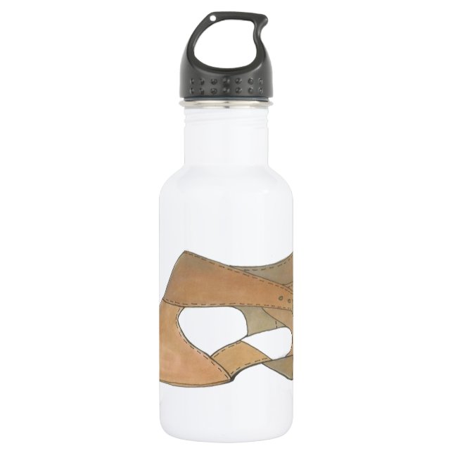 Lyrical Tan Modern Dance Teacher Shoe Recital Gift Water Bottle (Front)