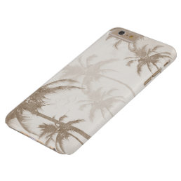 Lyrical Vintage Sepia Tropical Palm Trees Birds Barely There iPhone 6 Plus Case