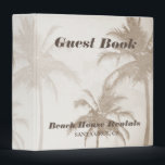 Lyrical Vintage Sepia Tropical Palms Custom Binder<br><div class="desc">Serene tropical beach scene in shades of tan color to add a vintage touch. Suitable for a beach wedding or for beach-related business or turn it into a guest book for beach house rentals.  Customize it to suit your needs.</div>