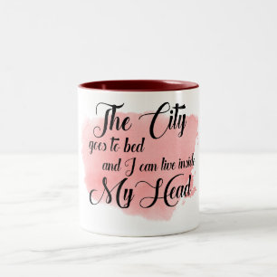 Lyrical Watercolor Mug "The City Goes to Bed"