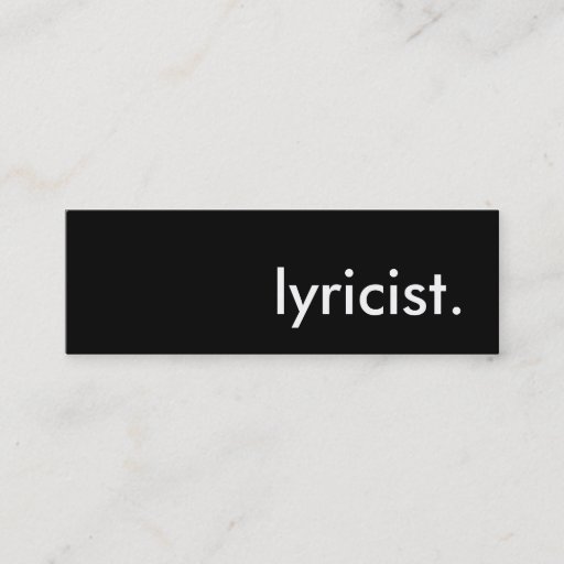 Customizable lyricist. business card