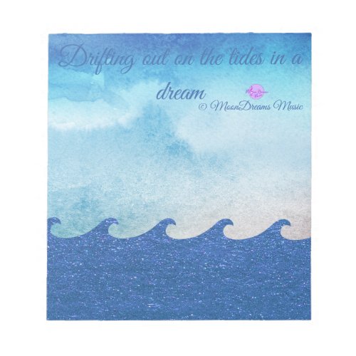 Lyrics Abstract Sea Blue Sparkling Waves Notepad